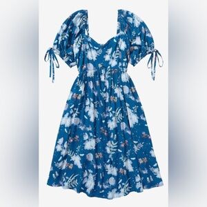 Disney Teal and White Floral Midi Dress